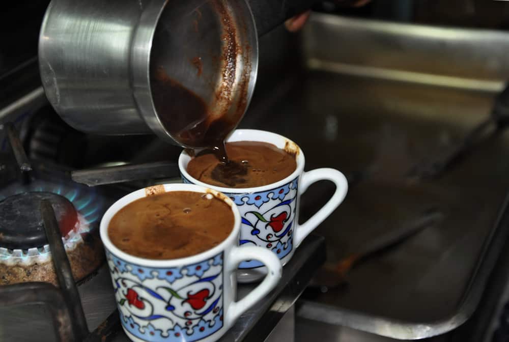 preparation du cafe turc